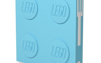 Caiet cu pix cu gel LEGO®, 15,9 x 15,9 cm, turcoaz