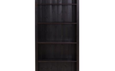 Bibliotecă din lemn masiv de pin Støraa Pinto, maro închis