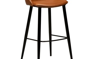 Scaun bar cu husă imitație piele DAN-FORM Denmark Dual, maro, înălțime 91 cm