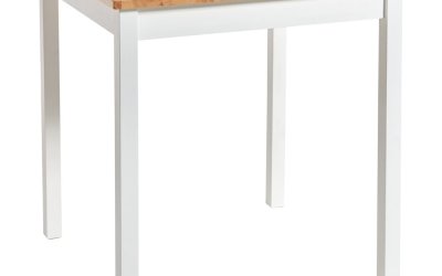 Masă dining din lemn de pin cu structură albă loomi.design Sydney, 70 x 70 cm