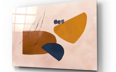 Tablou din sticlă Insigne Abstract Brown, 72 x 46 cm