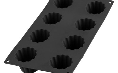 Formă din silicon pentru 8 mini pandișpane Lékué, negru