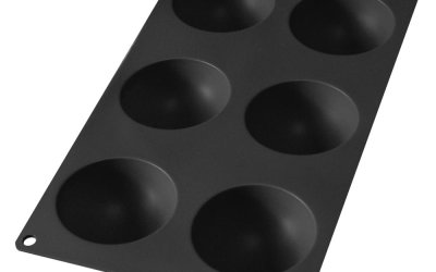 Formă din silicon pentru 6 mini prăjituri Lékué, negru