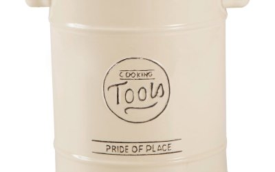 Recipient ceramic pentru ustensile de bucătărie T&G Woodware Pride of Place, crem