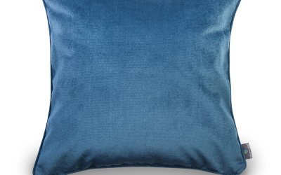 Față de pernă cu suprafață de catifea WeLoveBeds Jeans, 50 x 50 cm, albastru