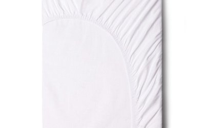Cearșaf elastic din bumbac Good Morning, 140 x 200 cm, alb