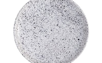 Farfurie din gresie pentru desert ÅOOMI Mess, ø 17 cm, alb – negru