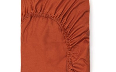 Cearșaf elastic din bumbac Good Morning, 90 x 200 cm, portocaliu închis