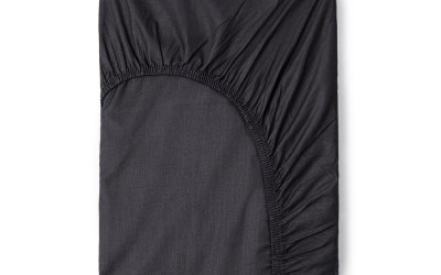 Cearșaf elastic din bumbac Good Morning, 140 x 200 cm, gri închis