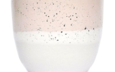Ceașcă din gresie ÅOOMI Dust, 200 ml, roz – alb