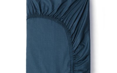 Cearșaf elastic din bumbac satinat HIP, 140 x 200 cm, albastru