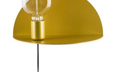 Aplică cu raft Homemania Decor Shelfie, lungime 15 cm, auriu