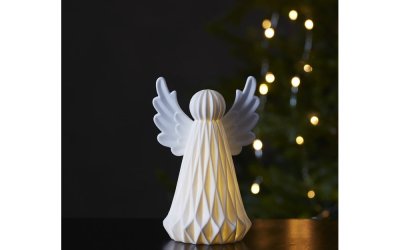Decorațiune cu LED din ceramică pentru Crăciun Star Trading Vinter, înălțime 18 cm, alb