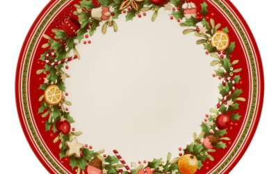 Farfurie din porțelan cu model de Crăciun Winter Bakery Delight Villeroy&Boch, ø 27 cm, roșu – alb