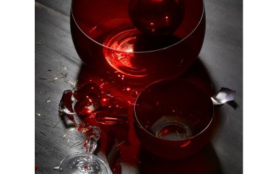 Set 6 boluri din sticlă Crystalex Extravagance, ø 12,2 cm, roșu