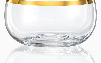Set 6 boluri din sticlă Crystalex Golden Celebration, ø 21,95 cm