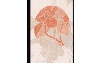 Poster cu ramă Artgeist Flowers on Fabric, 20 x 30 cm