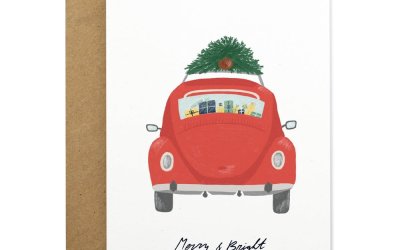 Felicitare cu plic din hârtie reciclată pentru Crăciun Printintin Merry & Bright, format A6