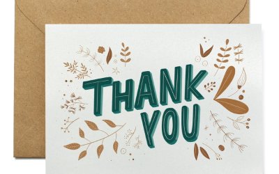 Card de mulțumire cu plic din hârtie reciclată Printintin Thank You, format A6