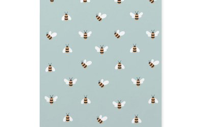 Caiet A5 neliniat din hârtie reciclată Printintin, 60 pagini, model albine