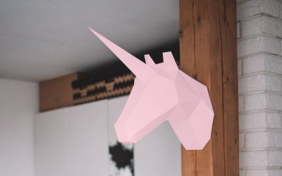 Set creativ de pliere a hârtiei Papertime Unicornul Roz