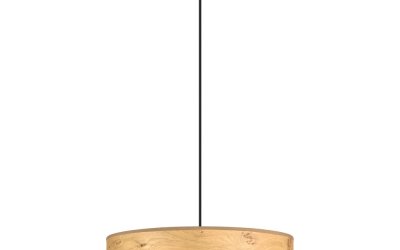 Lustră din furnir de lemn Bulb Attack Ocho XL, ⌀ 45 cm, bej