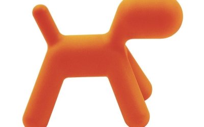 Scaun în formă de câine pentru copii Magis Puppy, înălțime 34,5 cm, portocaliu