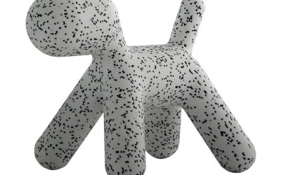 Scaun în formă de câine pentru copii Magis Puppy, înălțime 34,5 cm, gri – negru