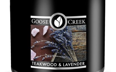 Lumânare parfumată pentru bărbați Goose Creek Teakwood & Lavender, 35 de ore de ardere