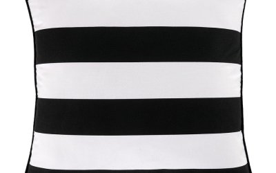 Față de pernă WeLoveBeds Belts, 60 x 60 cm, alb-negru