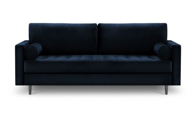 Canapea din catifea Milo Casa Santo, 219 cm, albastru