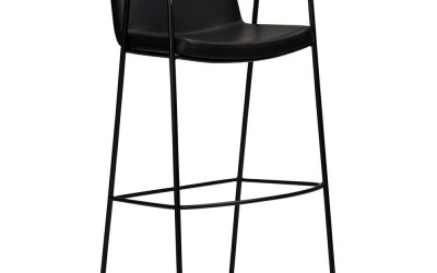Scaun bar cu husă din piele artificială DAN-FORM Denmark Boto, negru, înălțime 105 cm