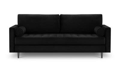 Canapea din catifea Milo Casa Santo, 219 cm, negru