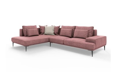Canapea extensibilă cu șezlong stânga Interieurs 86 Liege, roz