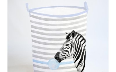 Coș de depozitare pliabil Little Nice Things Zebra