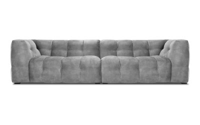 Canapea cu tapițerie din catifea Windsor & Co Sofas Vesta, 280 cm, gri