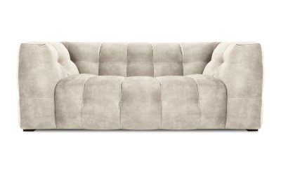 Canapea cu tapițerie din catifea Windsor & Co Sofas Vesta, 208 cm, bej