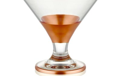Set 6 pahare pentru cocktail Mia Glam Bronze, 225 ml