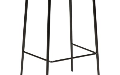 Scaun bar cu picioare din oțel DAN-FORM Stiletto, negru, înălțime 68 cm