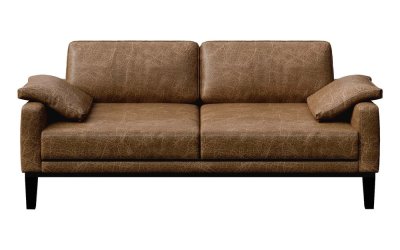 Canapea din piele MESONICA Musso, maro coniac, 173 cm