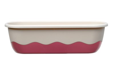 Ghiveci cu sistem de auto-irigare Plastia Mareta, lungime 60 cm, roz-alb