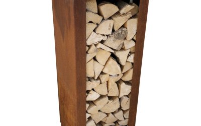 Cutie din oțel pentru depozitarea lemnelor Remundi, lățime 50 cm, maro