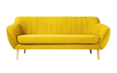 Canapea cu tapițerie din catifea Mazzini Sofas Sardaigne, 188 cm, galben