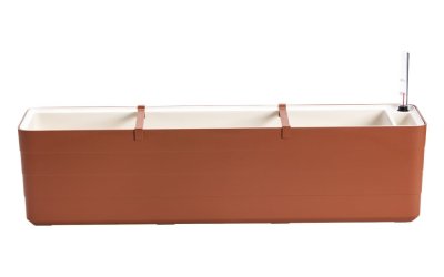 Ghiveci cu sistem de auto-irigare Plastia Berberis, lungime 78 cm, maro – bej