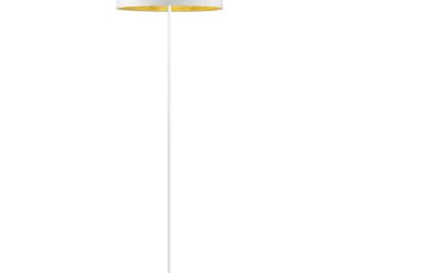 Lampadar cu detaliu auriu Sotto Luce Mika, ⌀ 40 cm, alb