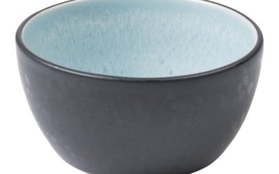 Bol din ceramică și glazură interioară albastru deschis Bitz Mensa, diametru 10 cm, negru