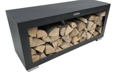 Cutie din oțel pentru depozitarea lemnelor Remundi, lățime 119 cm, negru