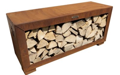 Cutie din oțel pentru depozitarea lemnelor Remundi, lățime 119 cm, maro