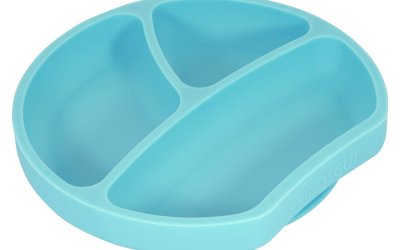 Farfurie pentru copii din silicon Kindsgut Plate, ø 20 cm, albastru