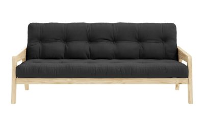 Canapea extensibilă negru/gri 204 cm Grab – Karup Design